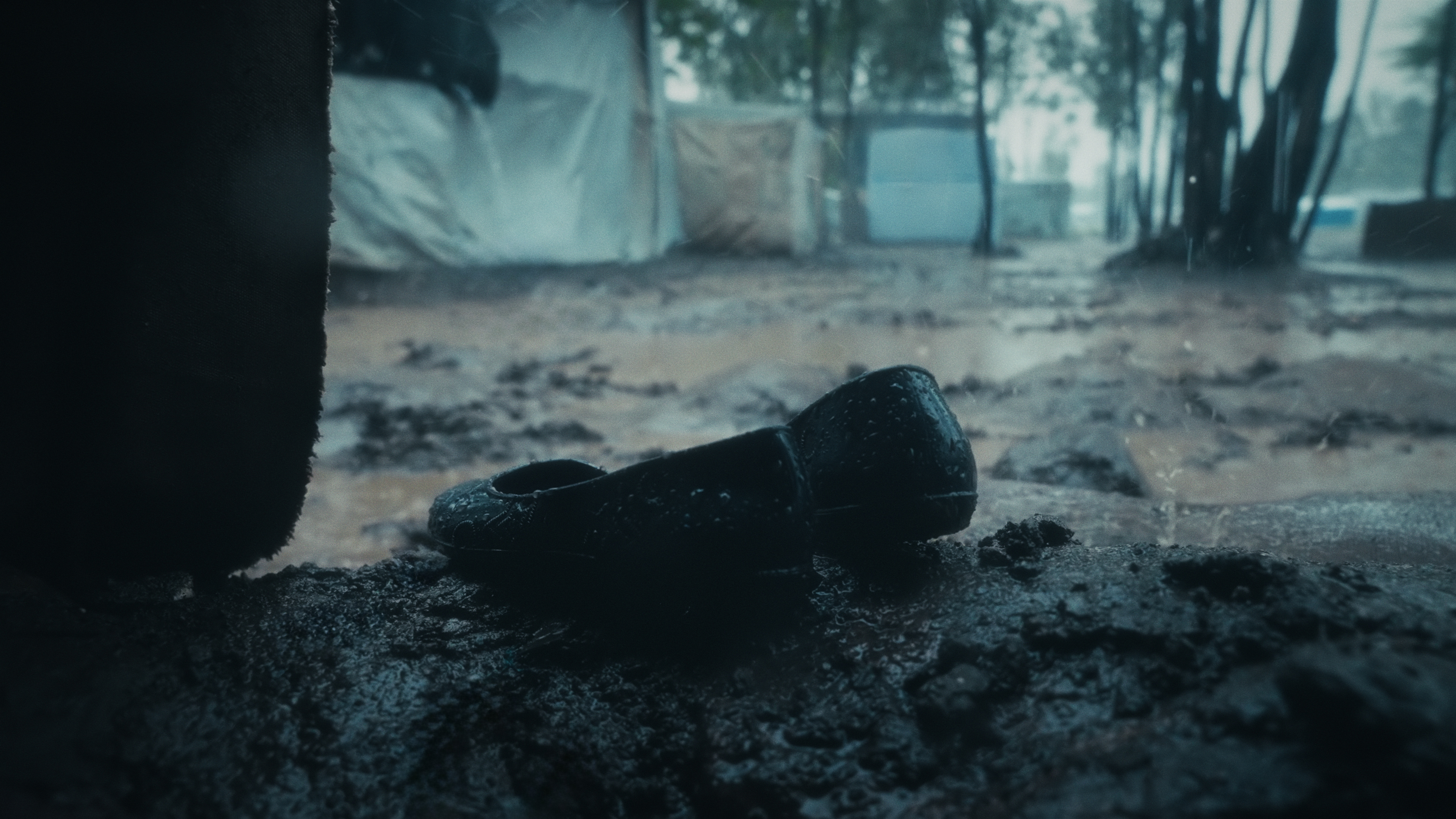 Shoes in rain